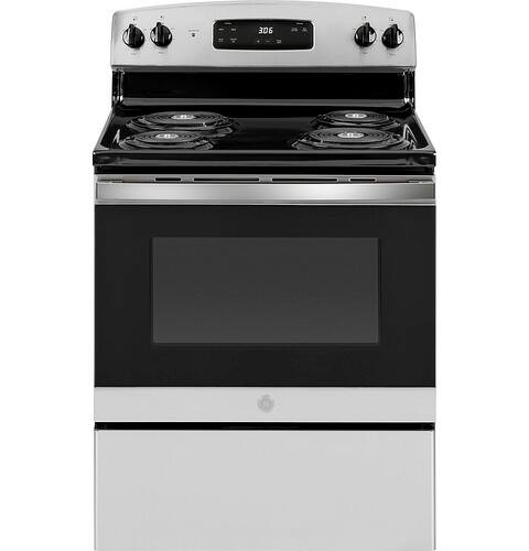 GE - 5.0 Cu. Ft. Freestanding Electric Range - Stainless Steel