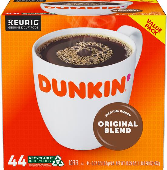 Dunkin Donuts Original Medium Roast K Cup Pods 44 ct 5000363545