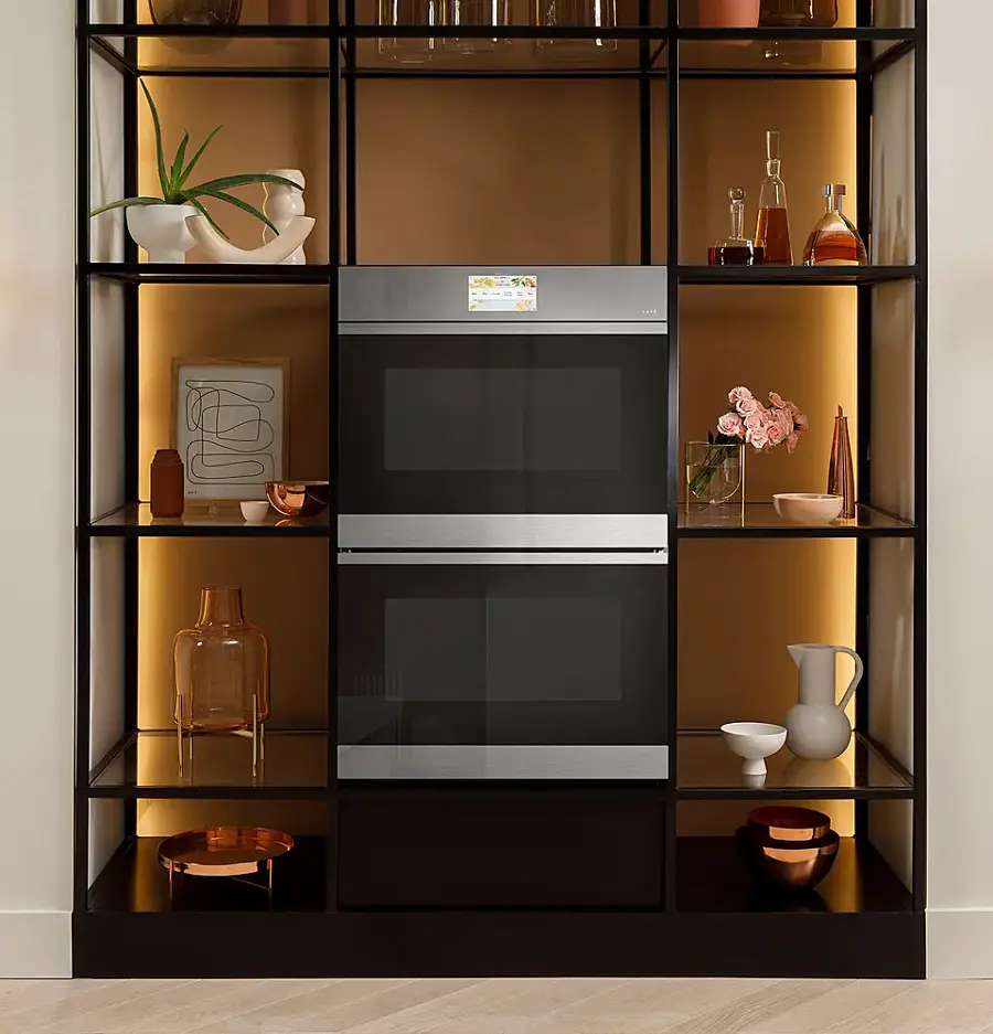 Alt View 17. Café - 30" Built-In Double Electric Convection Wall Oven with True European Convection, In-Oven Camera, and Built-In Wi-Fi - Platinum Glass.