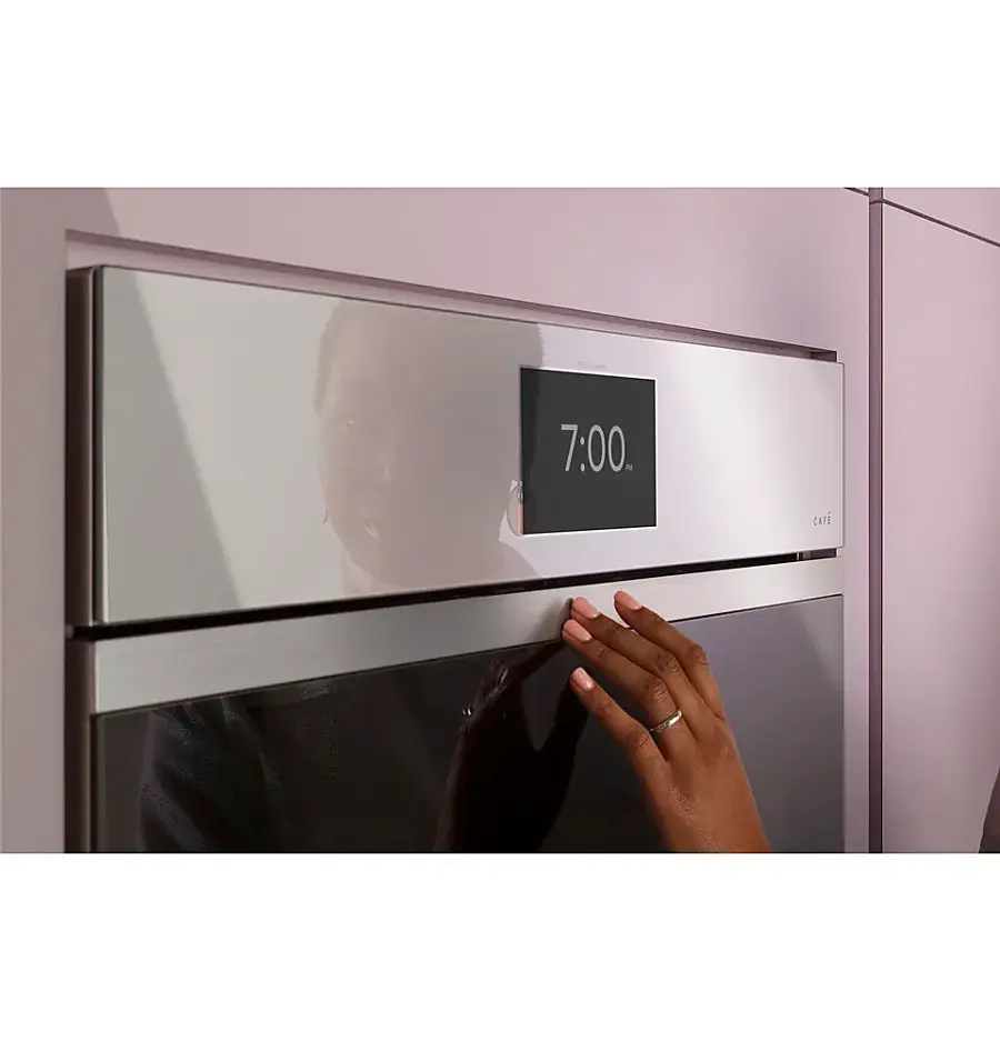 Alt View 23. Café - 30" Built-In Double Electric Convection Wall Oven with True European Convection, In-Oven Camera, and Built-In Wi-Fi - Platinum Glass.