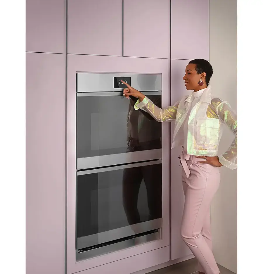 Alt View 26. Café - 30" Built-In Double Electric Convection Wall Oven with True European Convection, In-Oven Camera, and Built-In Wi-Fi - Platinum Glass.
