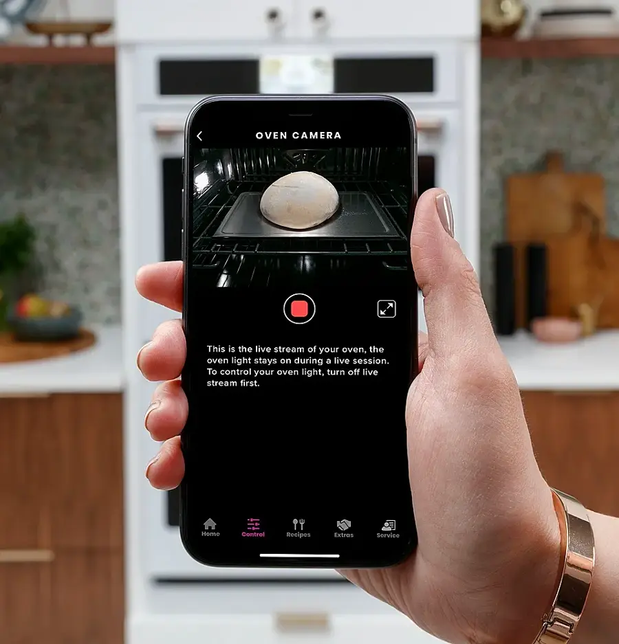 Alt View 30. Café - 30" Built-In Double Electric Convection Wall Oven with True European Convection, In-Oven Camera, and Built-In Wi-Fi - Platinum Glass.