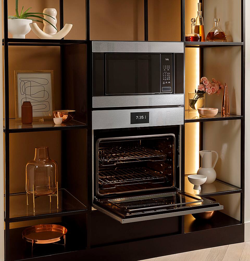 Alt View 25. Café - 30" Built-In Single Electric Convection Wall Oven with In-Oven Camera and Built-In Wi-Fi - Platinum Glass.