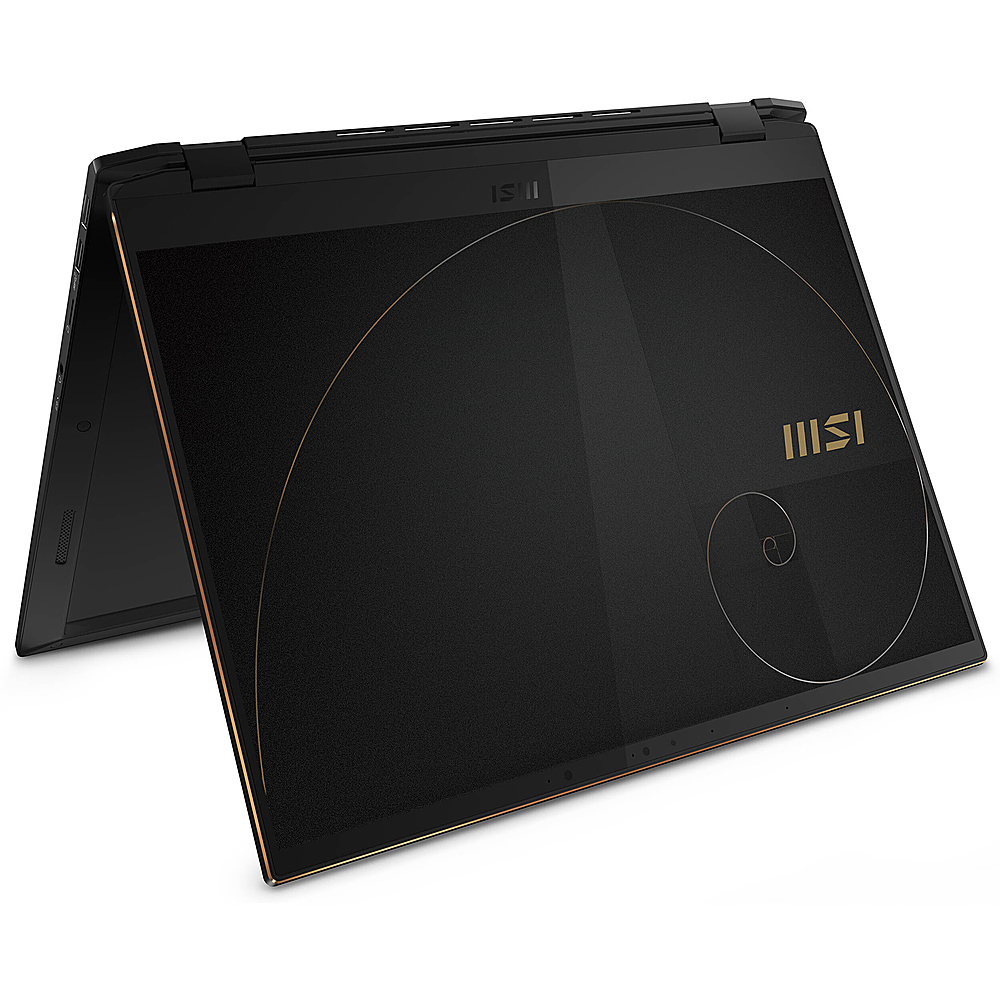 Angle View: MSI - Summit E16 Flip 2in1 16" Touchscreen Laptop i7-1195G7 32GB RTX3050 1TB SSD - Black