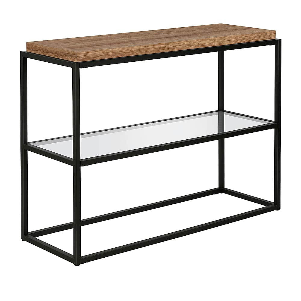 Angle View: Camden&Wells - Hector Console Table - Blackened Bronze/Rustic Oak