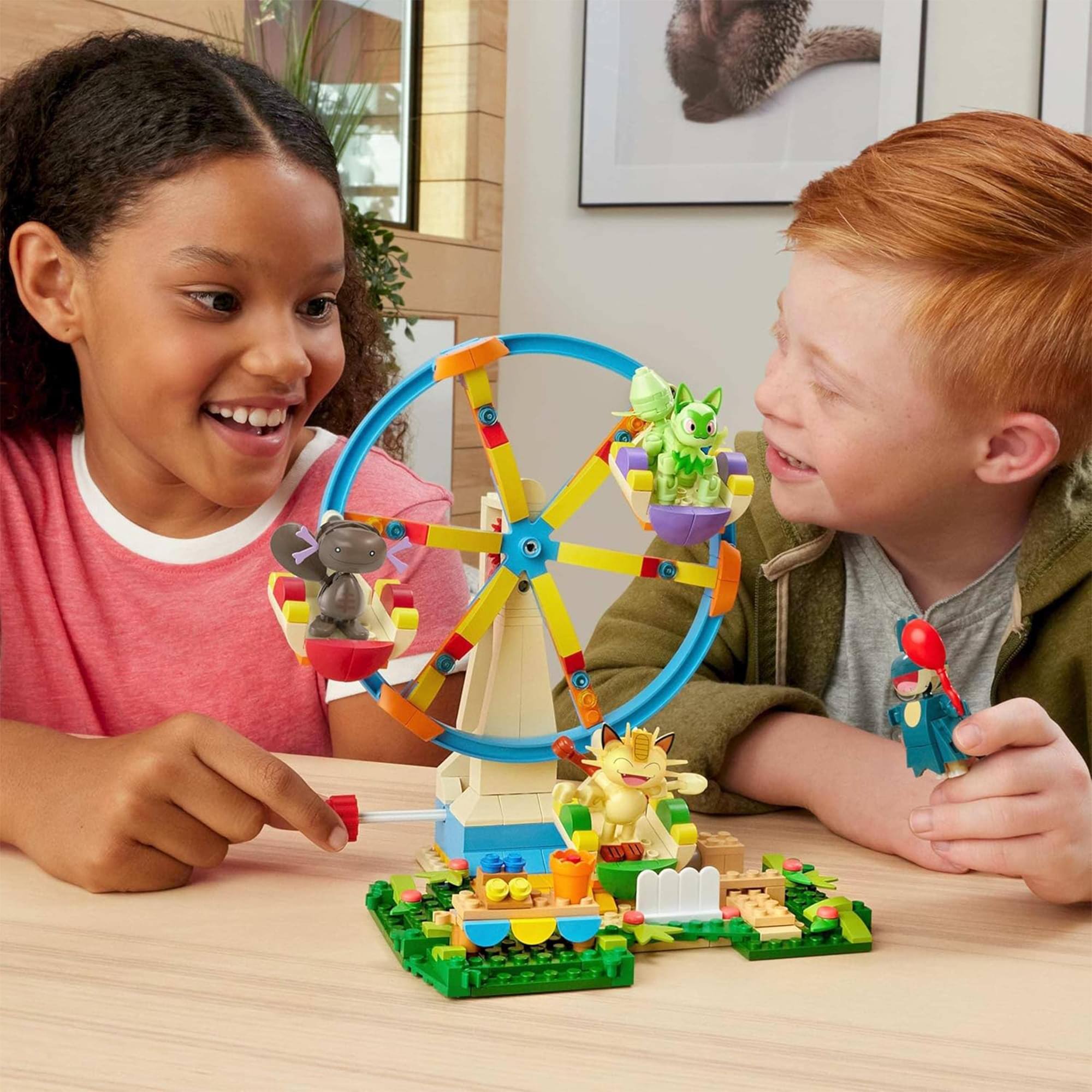 Alt View 5. MEGA - MEGA Pokémon Ferris Wheel Fun Building Toy Kit, with 4 Action Figures (393 Pieces) for Kids - Multi-Colored.
