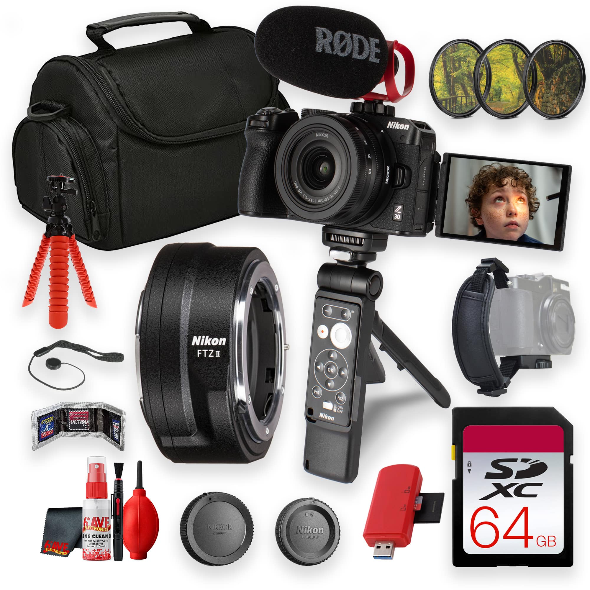 Nikon - Z30 Creator's Kit for Content Creators | Mirrorless Vlogging Camera Kit for YouTube Travel Video Streaming and Dai price history on PriceWatchPro