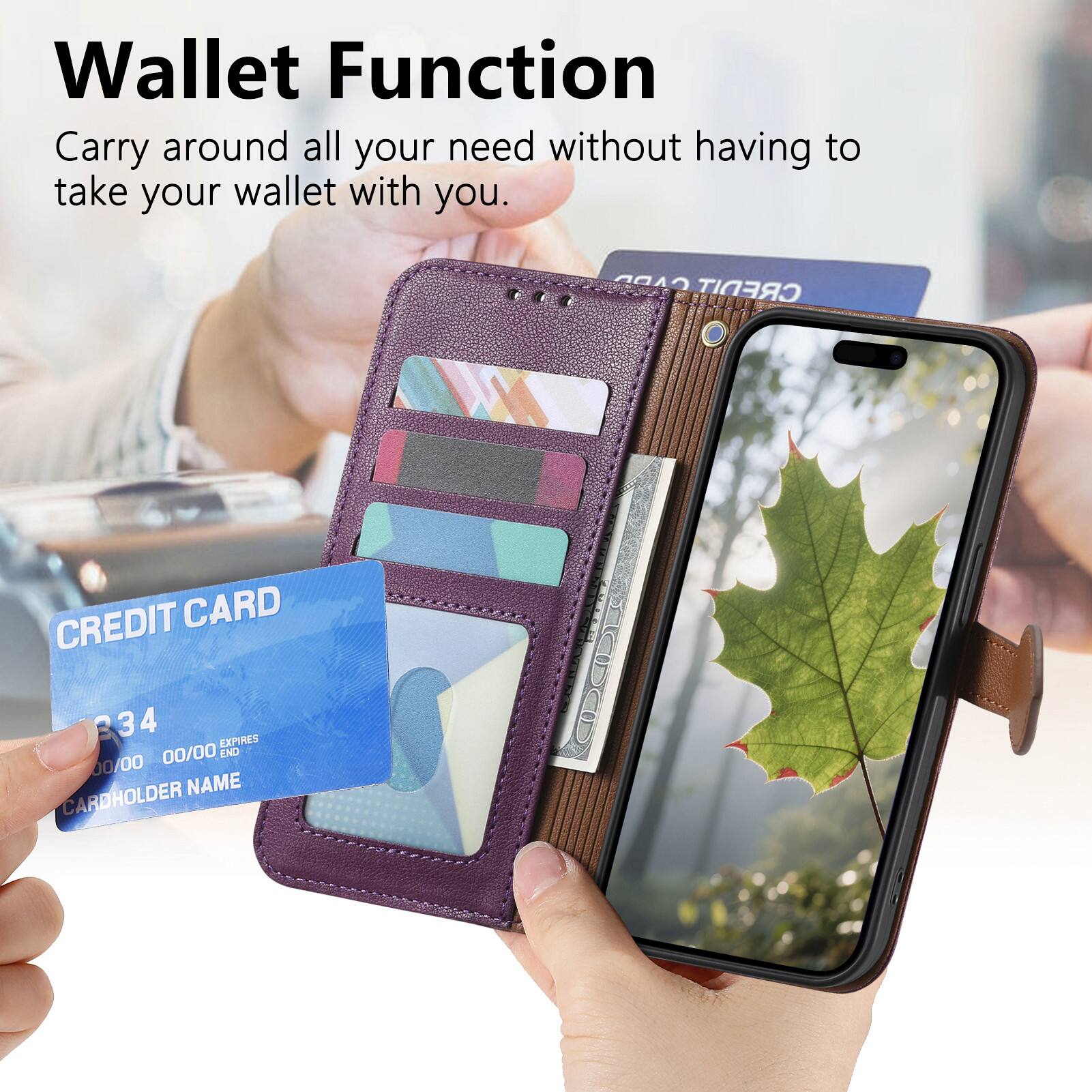Wallet Function  
Carry around all your need without having to take your wallet with you.  

CREDIT CARD  
234 4  
EXPIRES 00/00  
END 00/00  
CARDHOLDER NAME