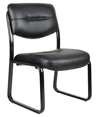Boss Office Products - Armless Leather Sled Base Side Chair (B9539) - Black