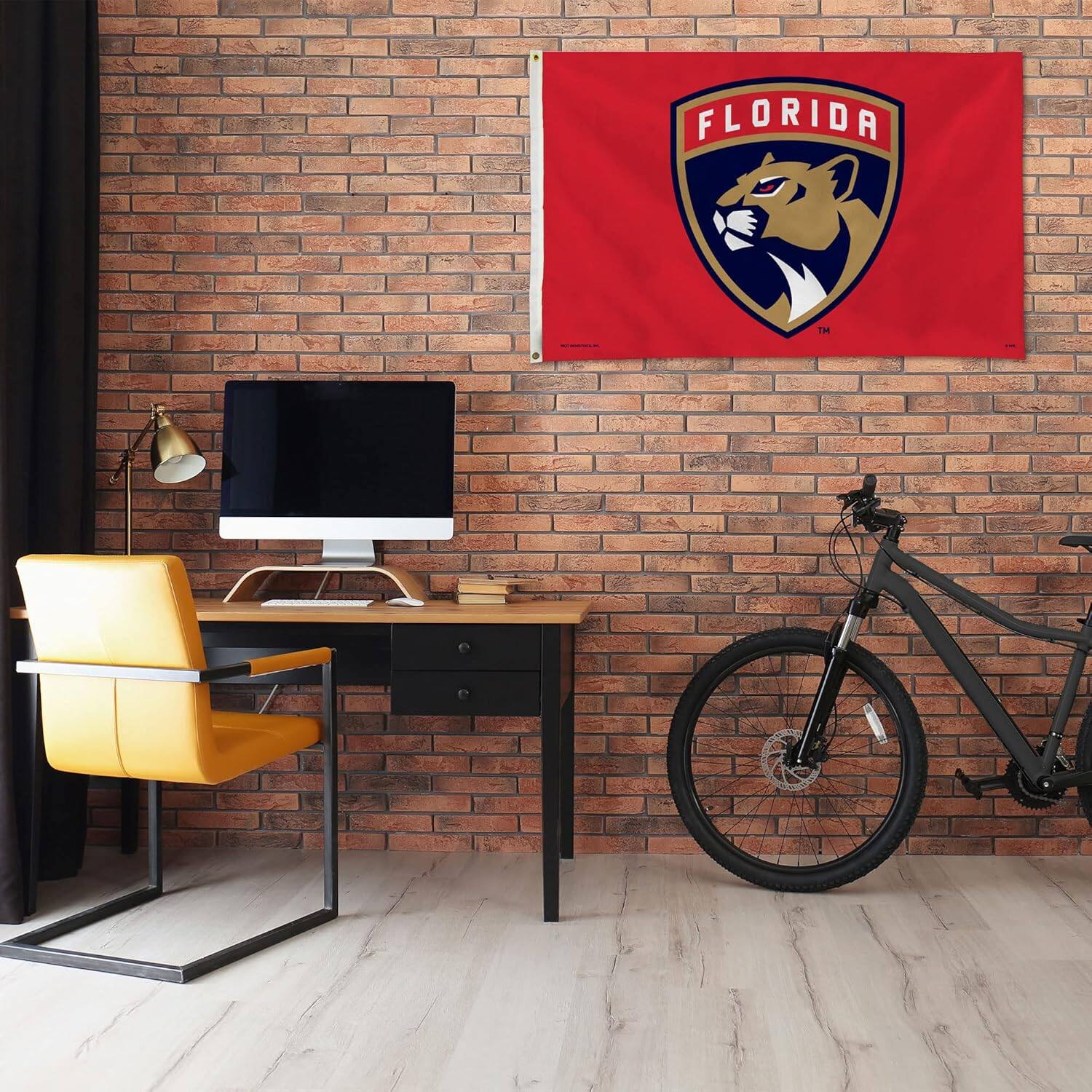 Alt View 3. Rico Industries - Florida Panthers NHL 3X5 Indoor Outdoor Banner Flag with grommets for hanging - Multi.