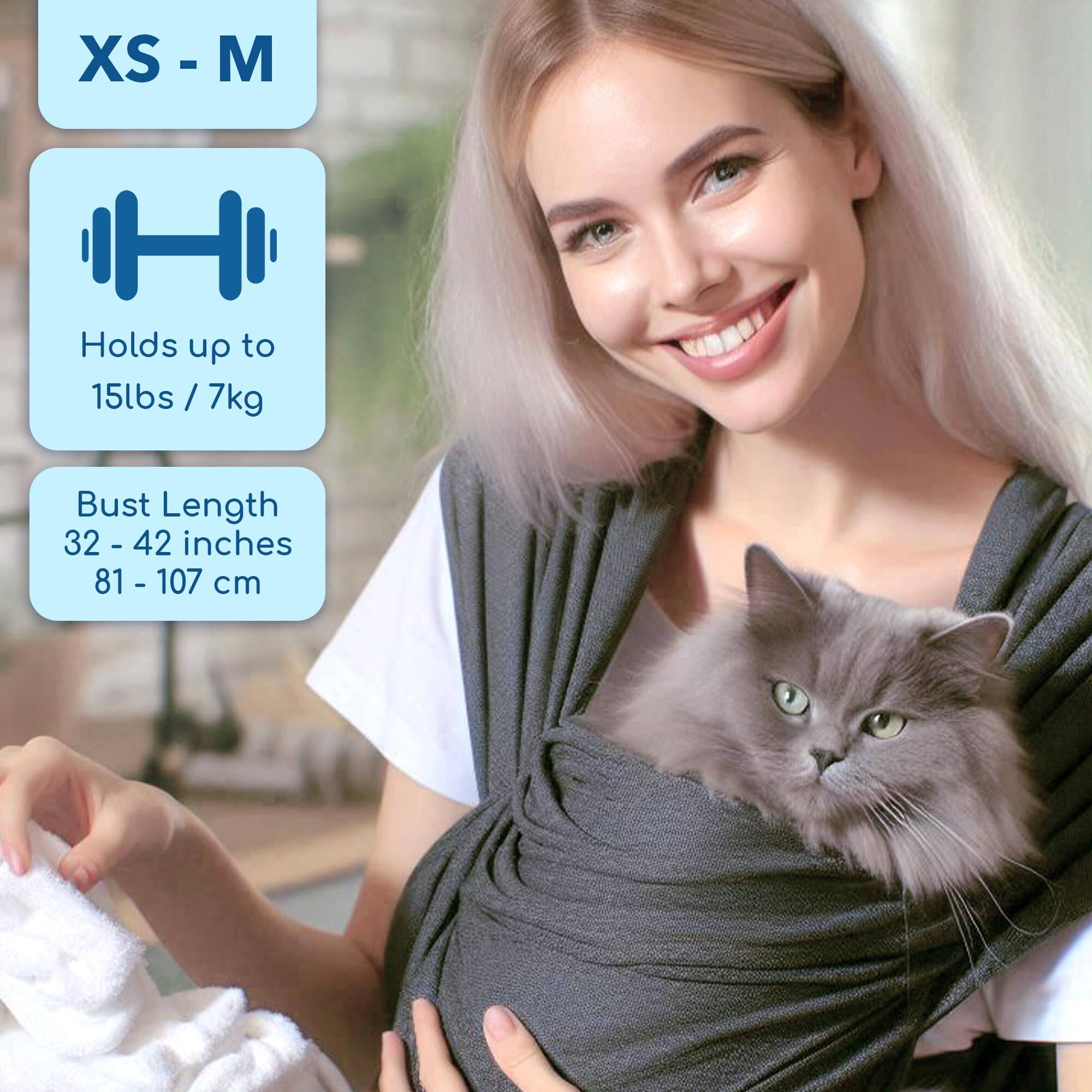 XS - M

Holds up to 15lbs / 7kg

Bust Length 32 - 42 inches / 81 - 107 cm