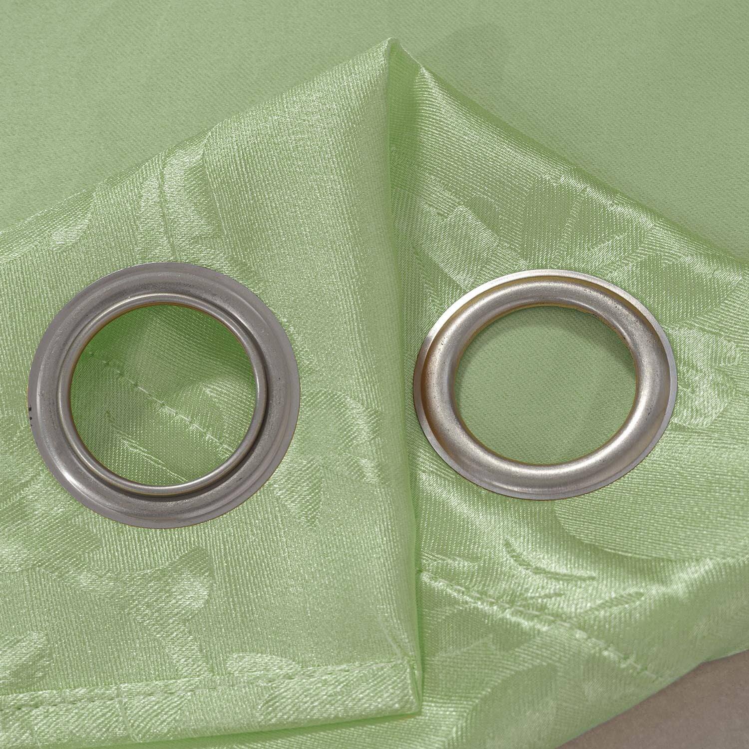 Back. Olivia Gray - Olivia Gray 100% Polyester 200 GSM Dyson Embossed Blackout Grommet Curtain Panel 54" x 90" Sage - Sage.