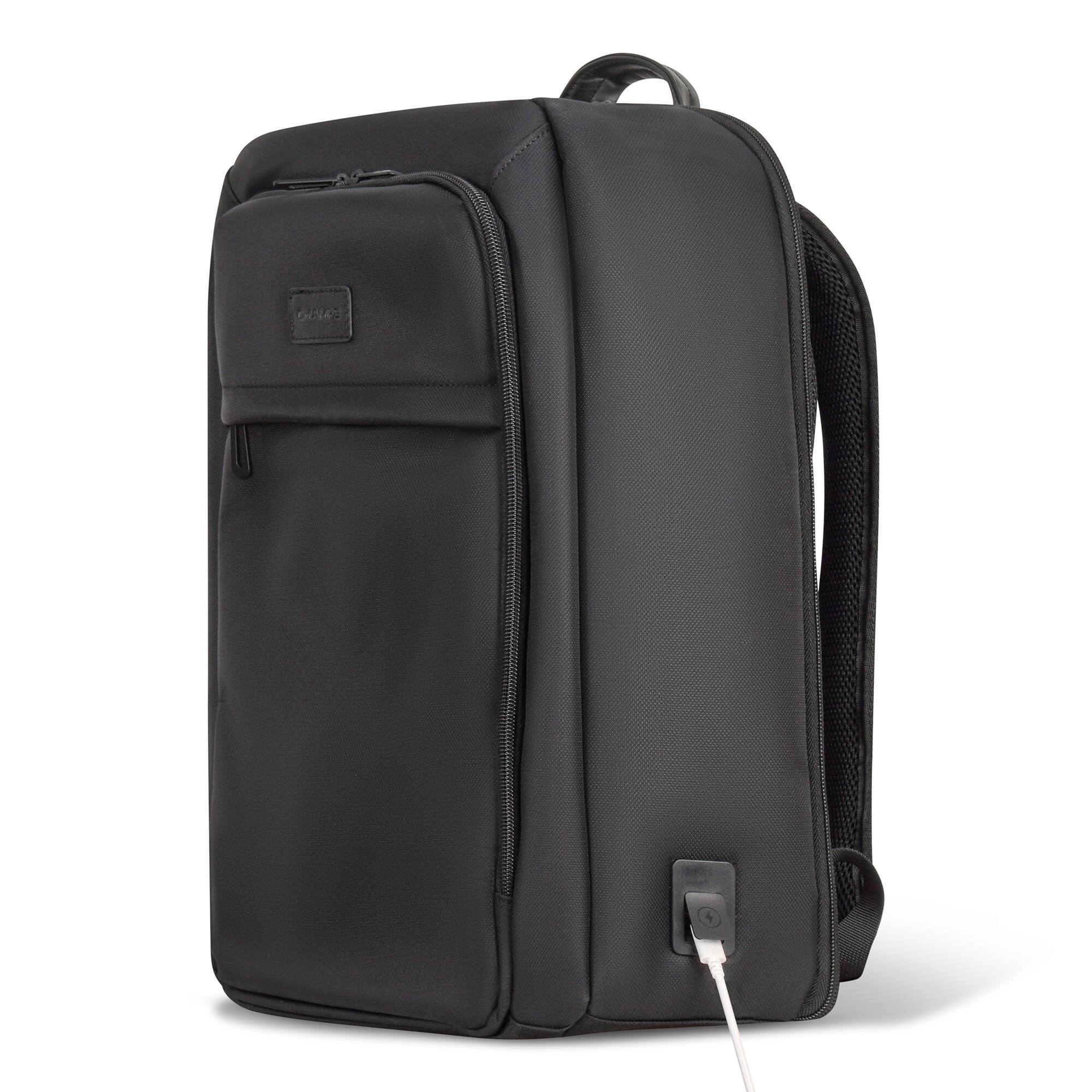 Angle. Champs - Onyx Collection - Everyday Laptop Backpack - Black.