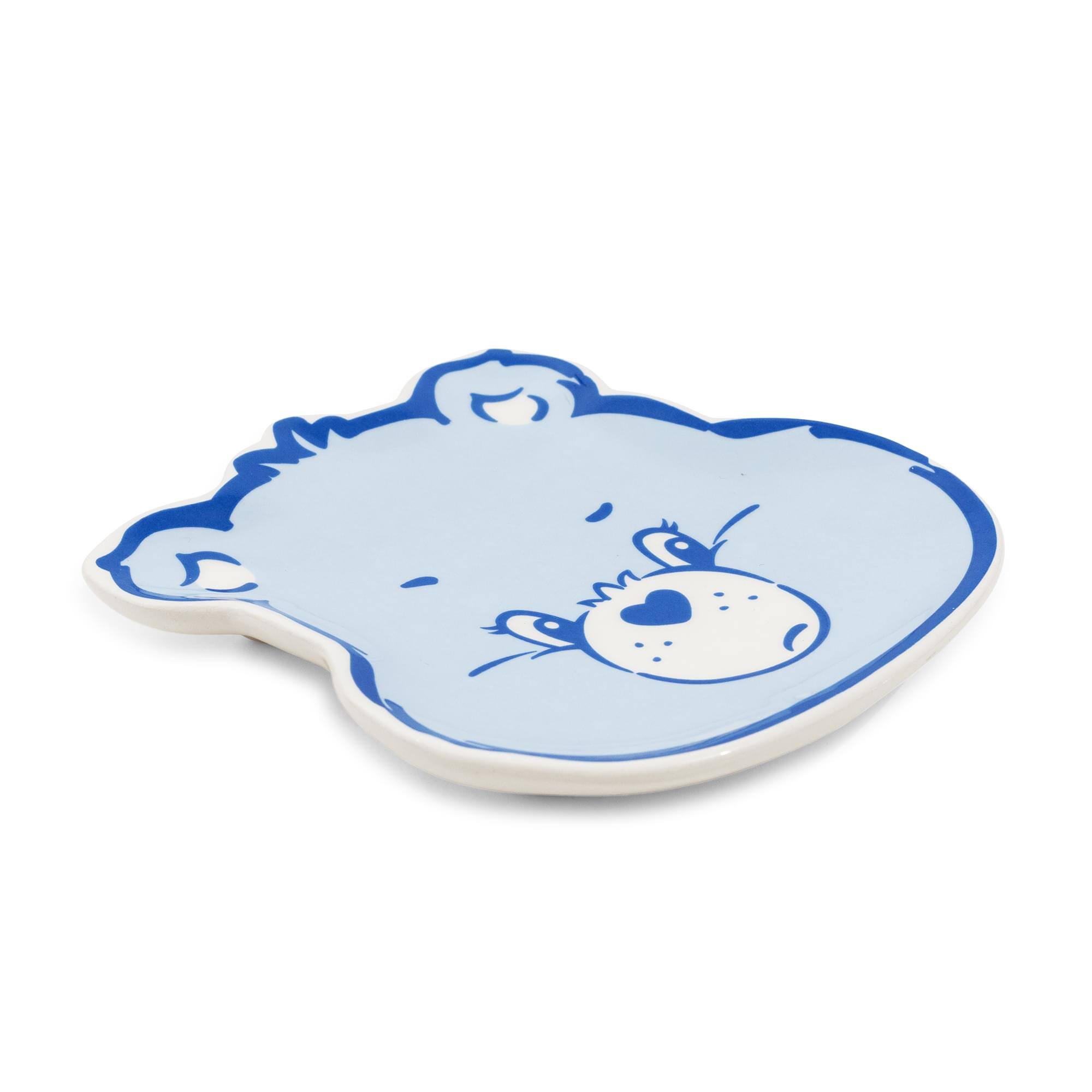 Alt View 1. Silver Buffalo - Care Bears Grumpy Bear Face Sculpted Ceramic Trinket Tray Dish - Blue.