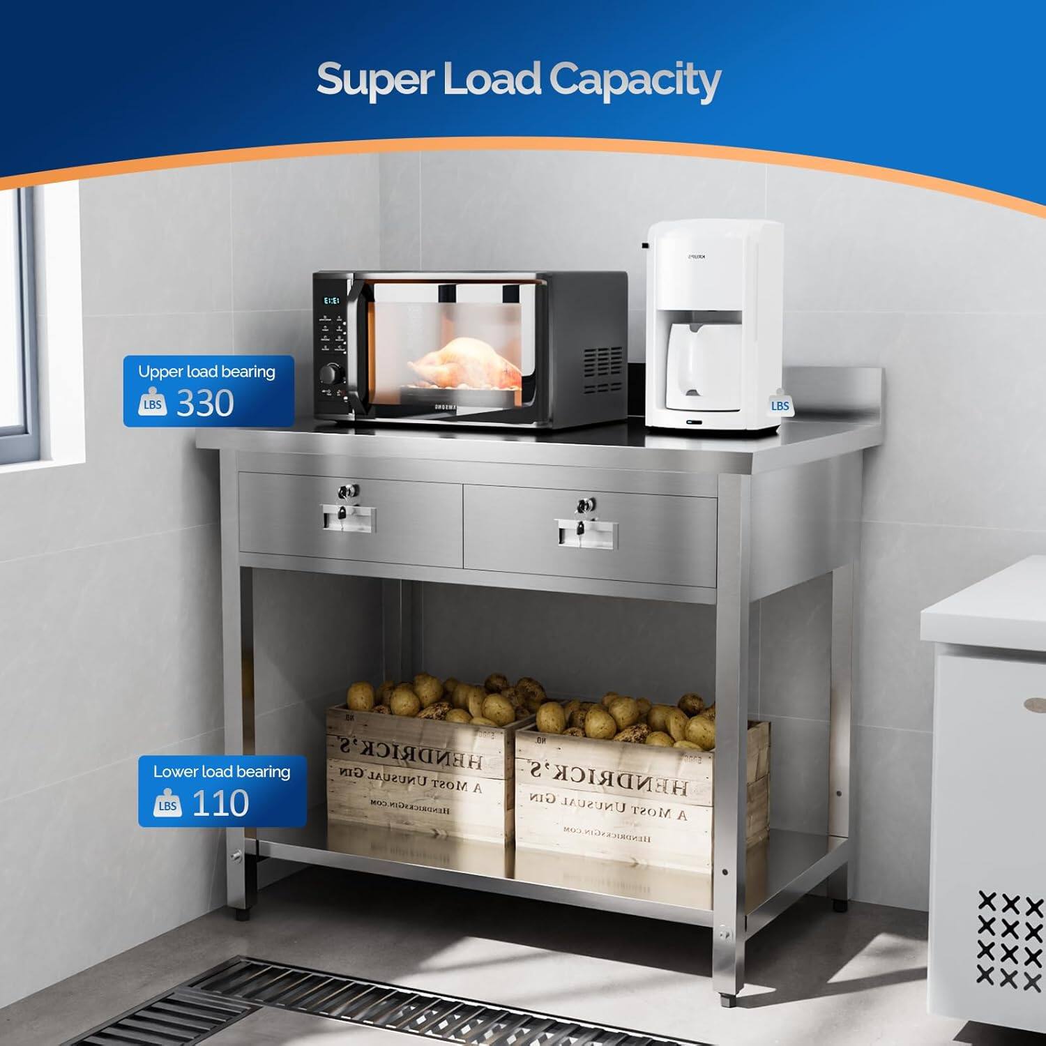 Super Load Capacity

Upper load bearing  
LBS 330

Lower load bearing  
LBS 110