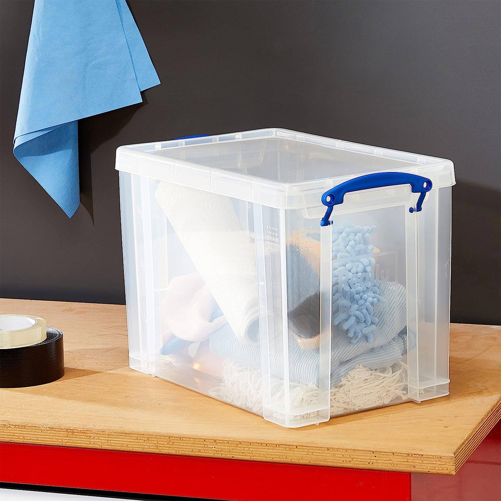 Alt View 7. Really Useful Box - Really Useful Box 19L Storage Container with Lid and Clip Lock Handles, (2 Pack) - Clear.