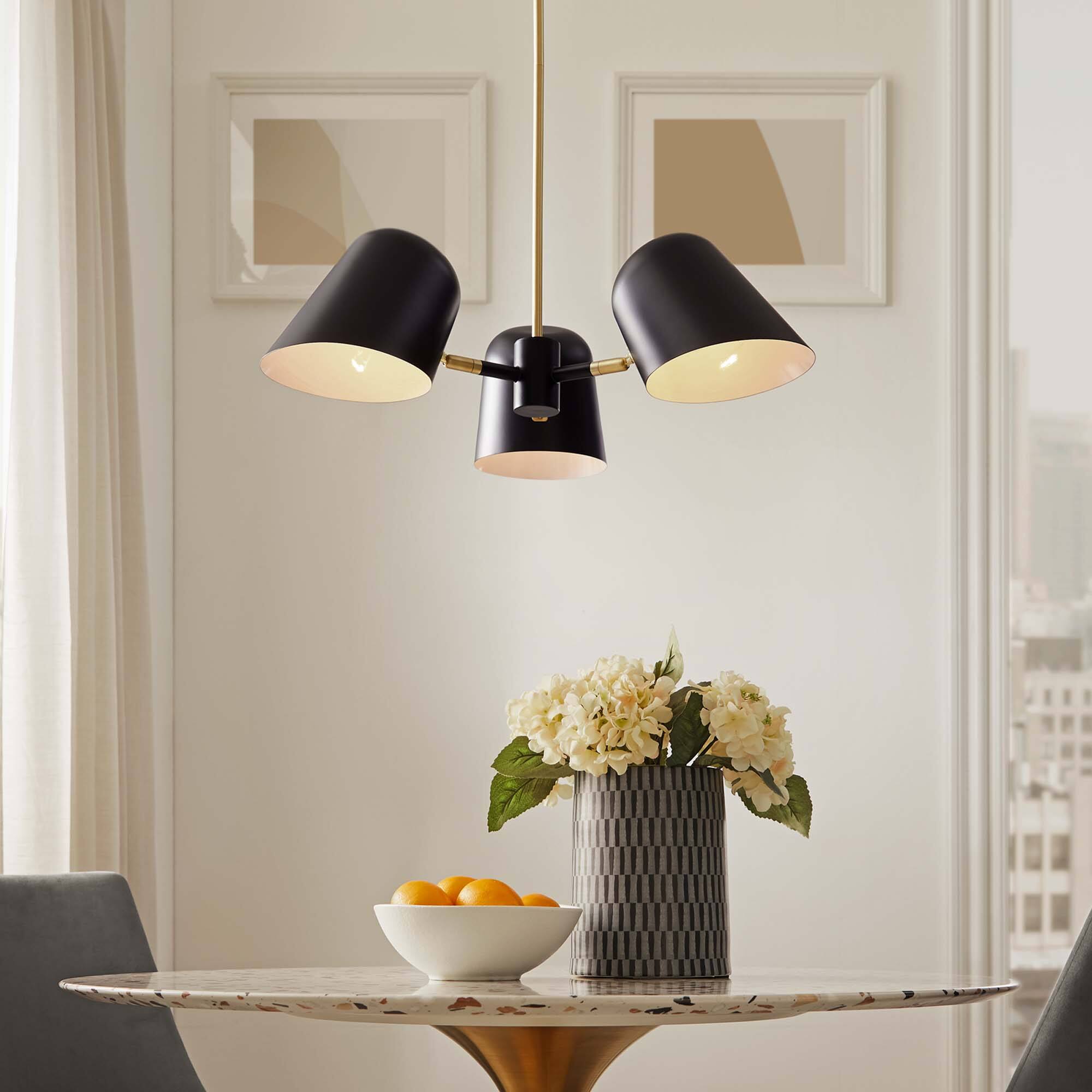 Briana 3-Light Pendant Light by Modway - Black