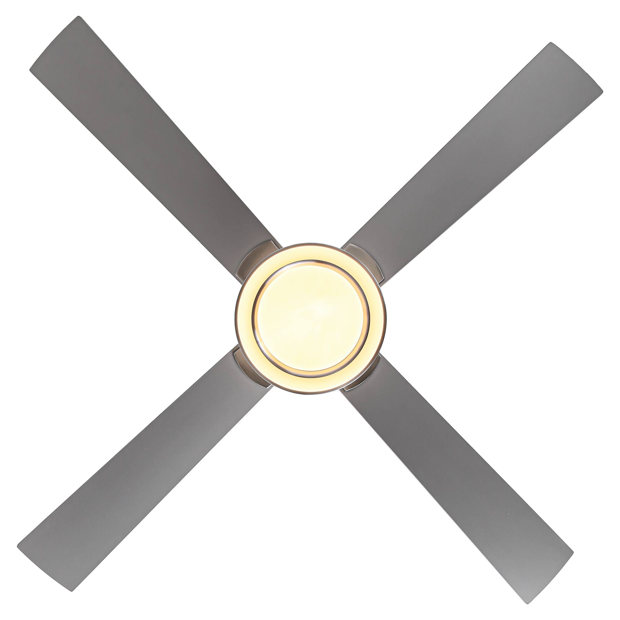 Alt View 9. Vaczon - 52" Modern Brushed Nickel LED Smart Ceiling Fan with Remote and APP Control - Nickel.