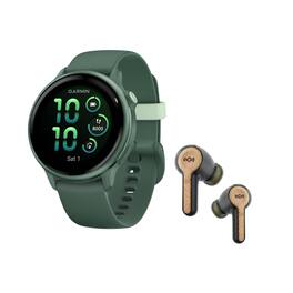 Garmin - vivoactive 6 GPS Smartwatch (Metallic Jasper Green) with Wireless Earbuds - Green - (2025)