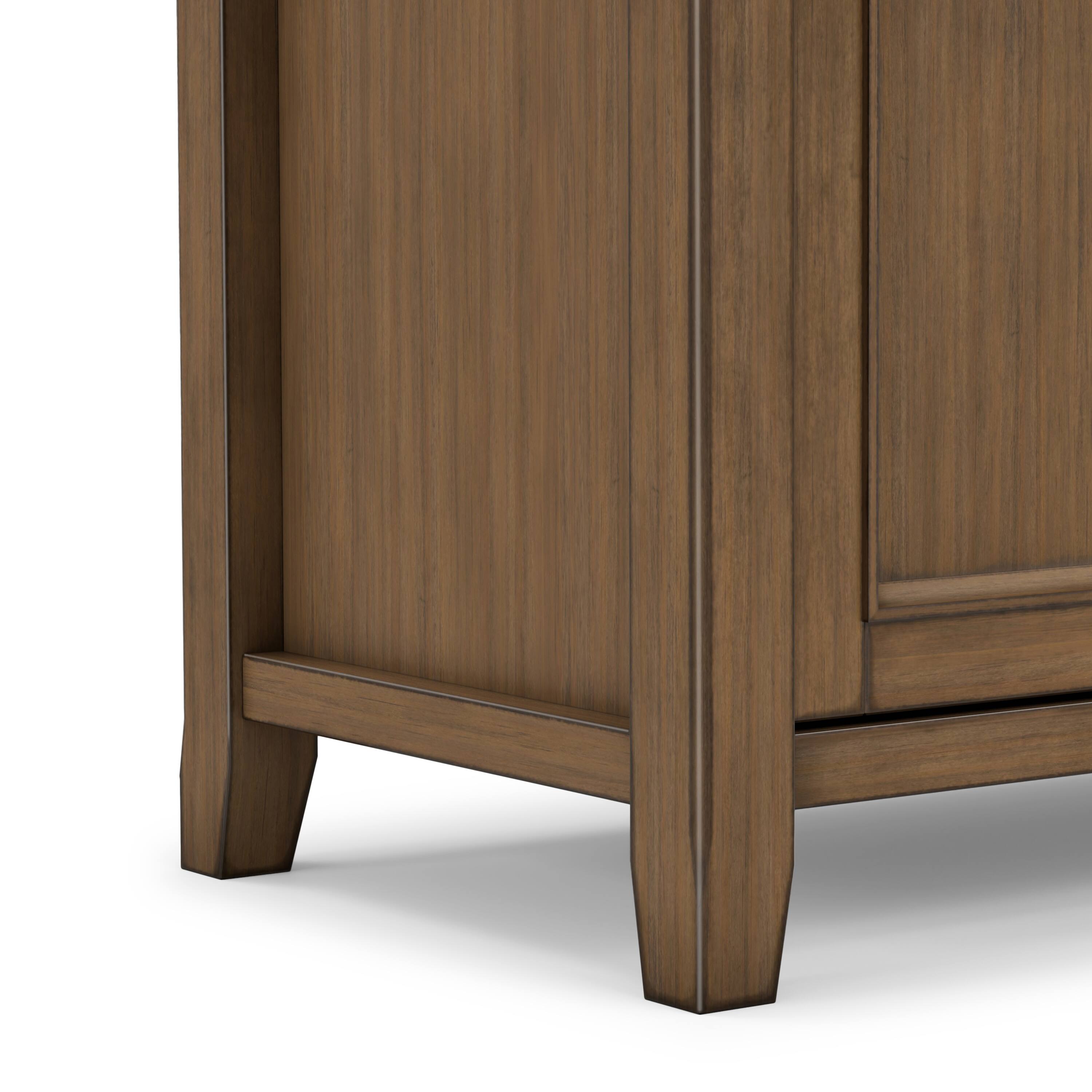 Alt View 4. Simpli Home - Amherst Wide Transitional TV Media Stand for Most TVs up to 60" - Rustic Natural Aged Brown.