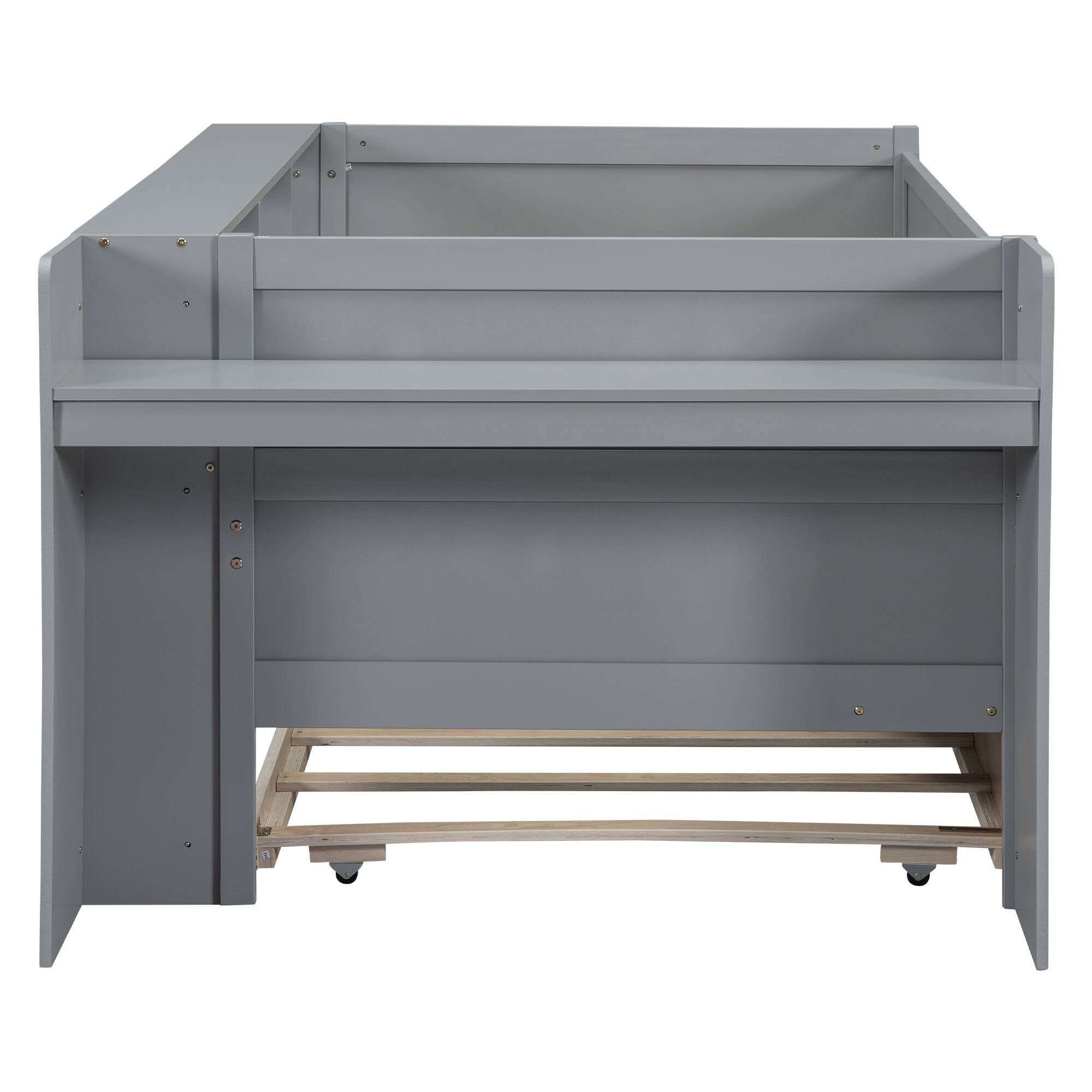 Alt View 7. Tiramisubest - Multi-Functional Twin Daybed with Drawers and Trundle,  Headboard Storage and Tables, USB Charging Station, Gray - Gray.