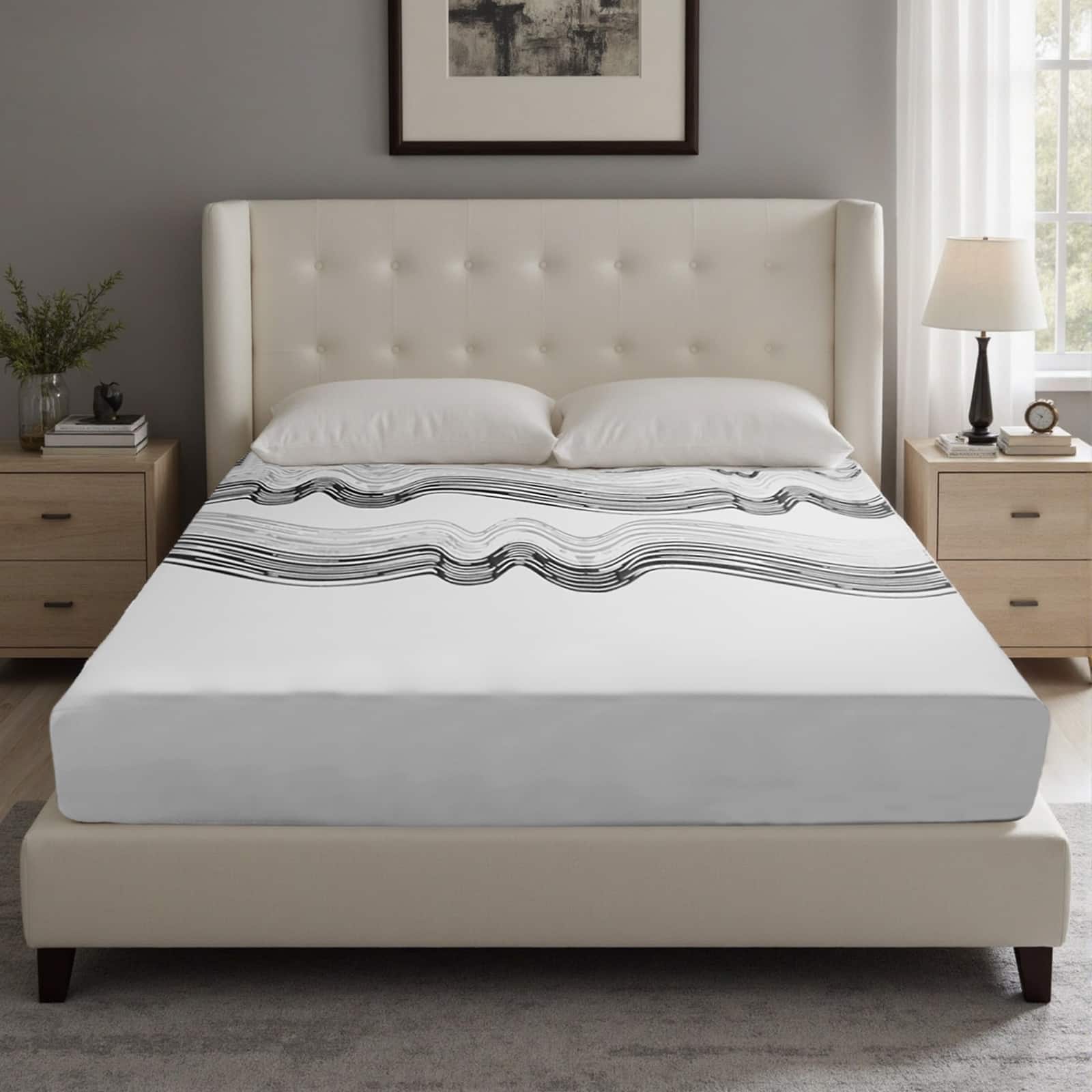 Anysun - 12" King Mattress - Ultra-Breathable & Sterilizing, High Rebound, Eco-Conscious Material,for Modern Bedrooms - White