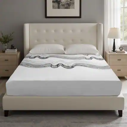 Front. Anysun - 12" King Mattress - Ultra-Breathable & Sterilizing, High Rebound, Eco-Conscious Material,for Modern Bedrooms. - White.