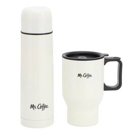 Mr. Coffee - Javelin 2 Piece Thermal Bottle and Travel Mug Set - White