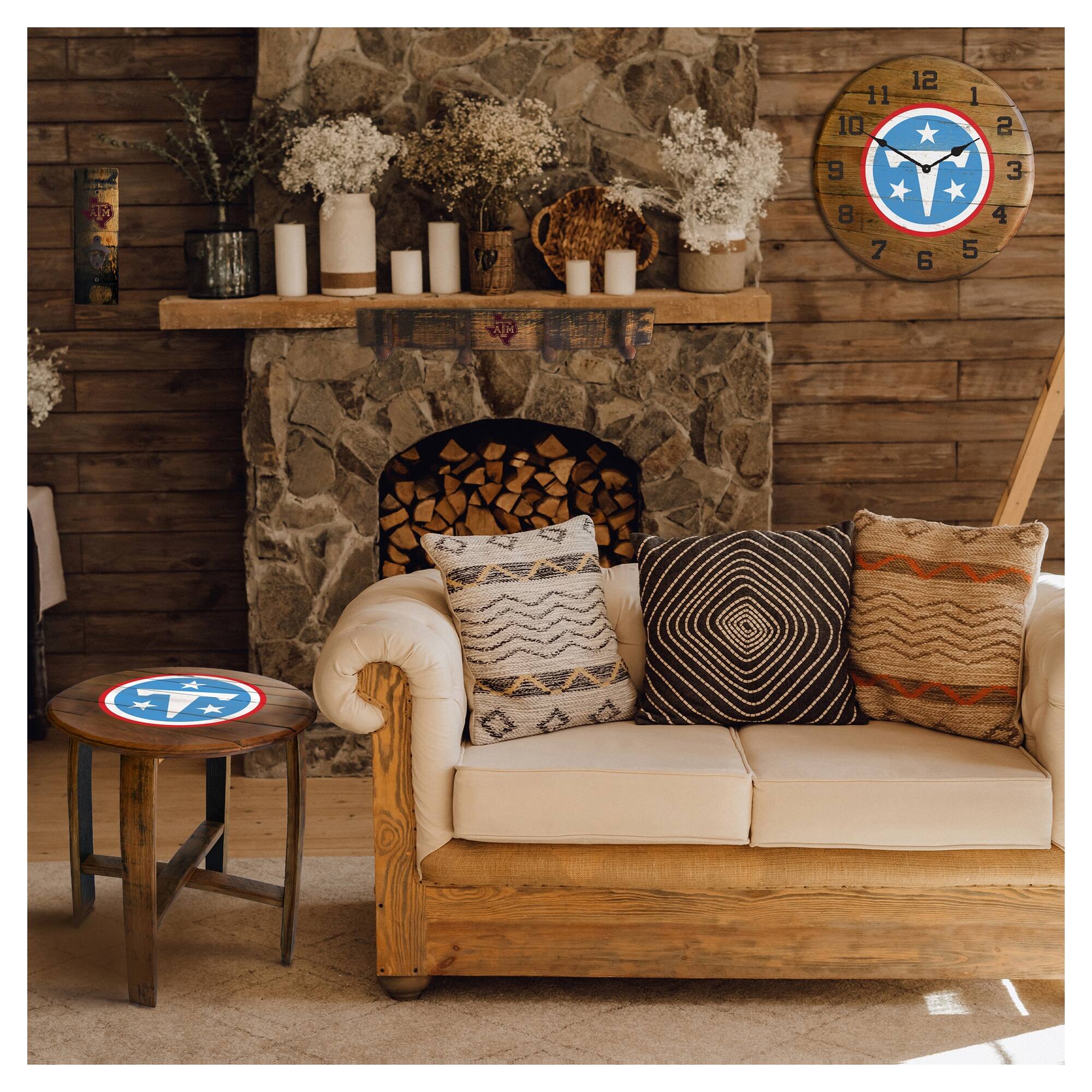 Alt View 1. Imperial - Tennessee Titans Oak Barrel Clock - Multicolor.
