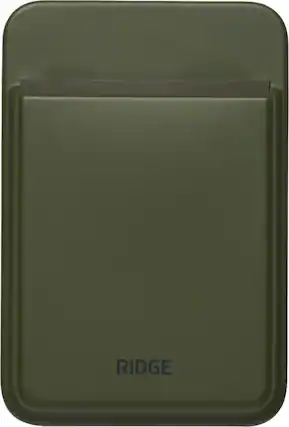 Front. The Ridge Wallet - Magsafe Cardholder - Matte Olive.