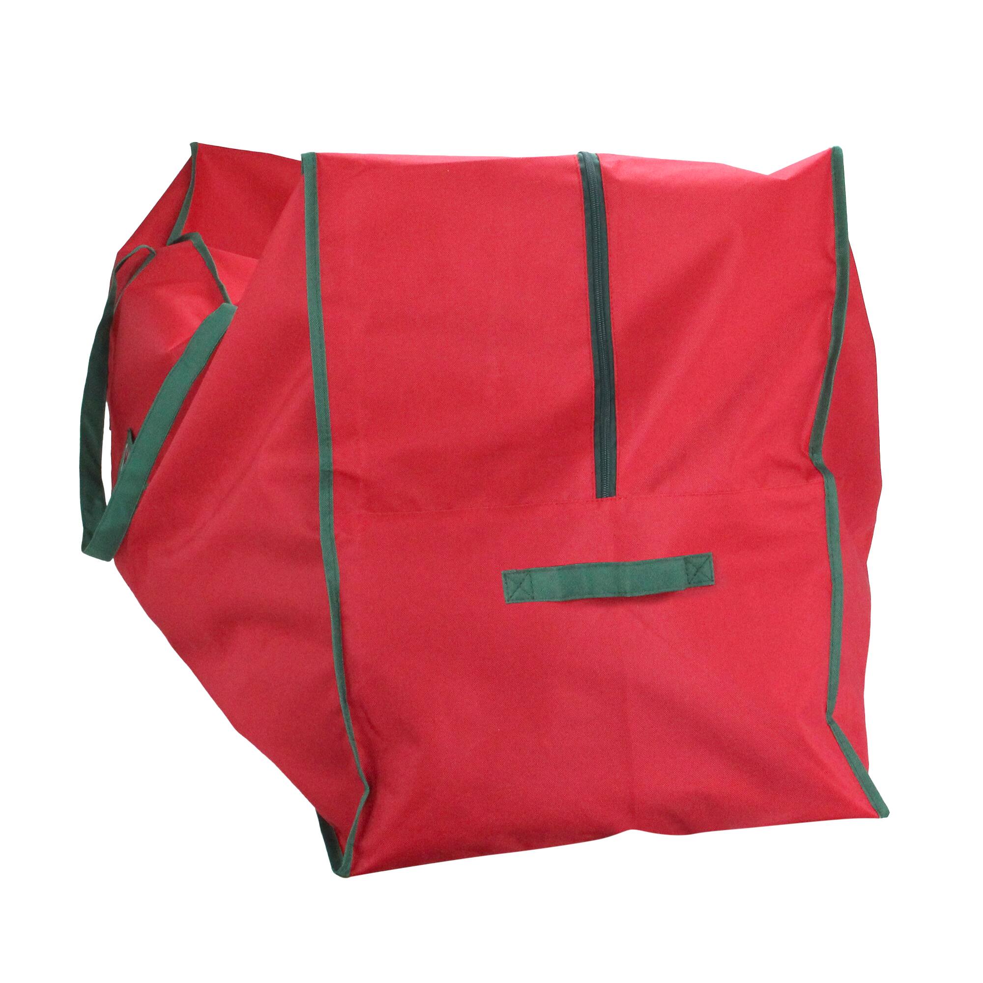 Alt View 1. Northlight - 43” Red and Green Multipurpose Christmas Storage Bag - Green.
