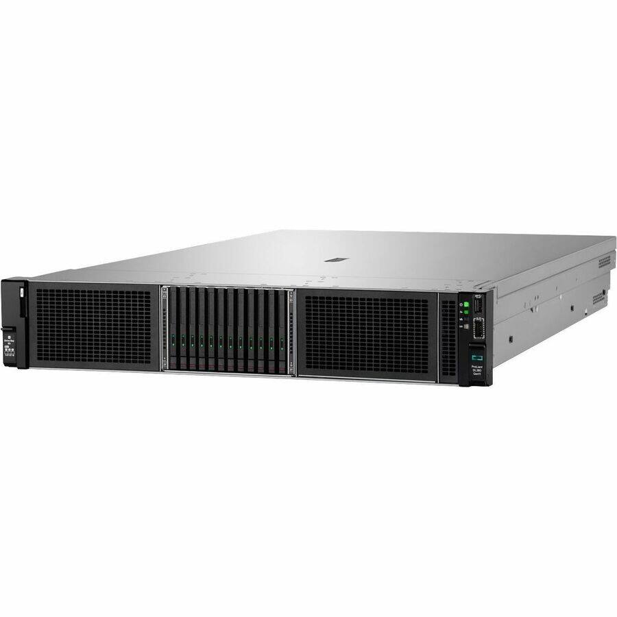 Alt View 2. HP - HPE SMART CHOICE ProLiant DL380 G11 2U Rack Server - 1 x Intel Xeon Silver 4510 2.4 GHz - 64 GB RAM - 16 TB HDD - (2 x - Black.