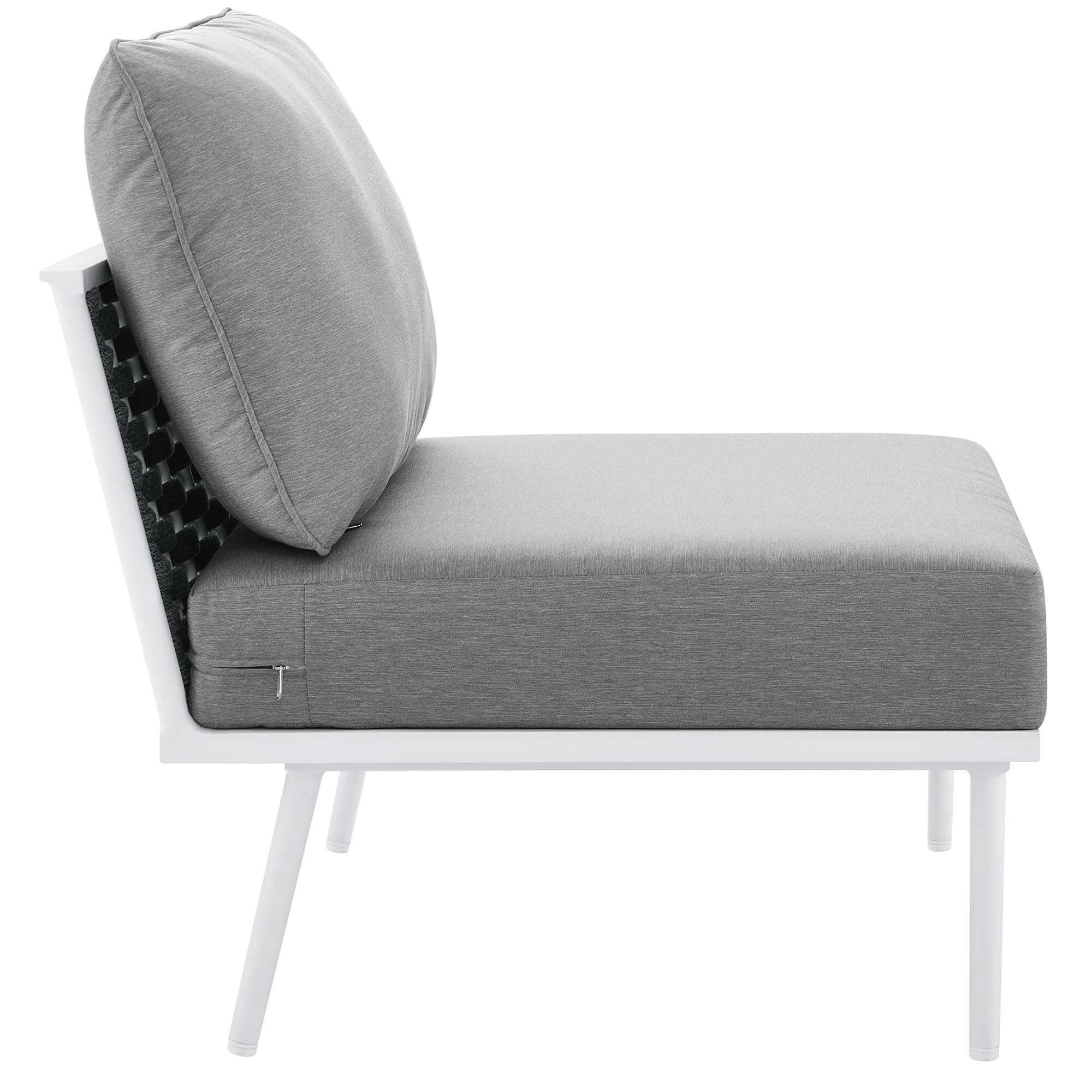 Alt View 1. Modway - Stance Outdoor Patio Aluminum Armless Chair by Modway - White Gray.