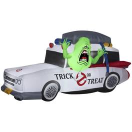 Gemmy - 4 ft. Prelit Ghostbusters Slimer in Ecto-1 Inflatable - Multicolored