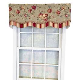 RLF Home - 100% Cotton Lymington Glory Fully lined Windows Rod Pocket Valance 50" x 16" - Green