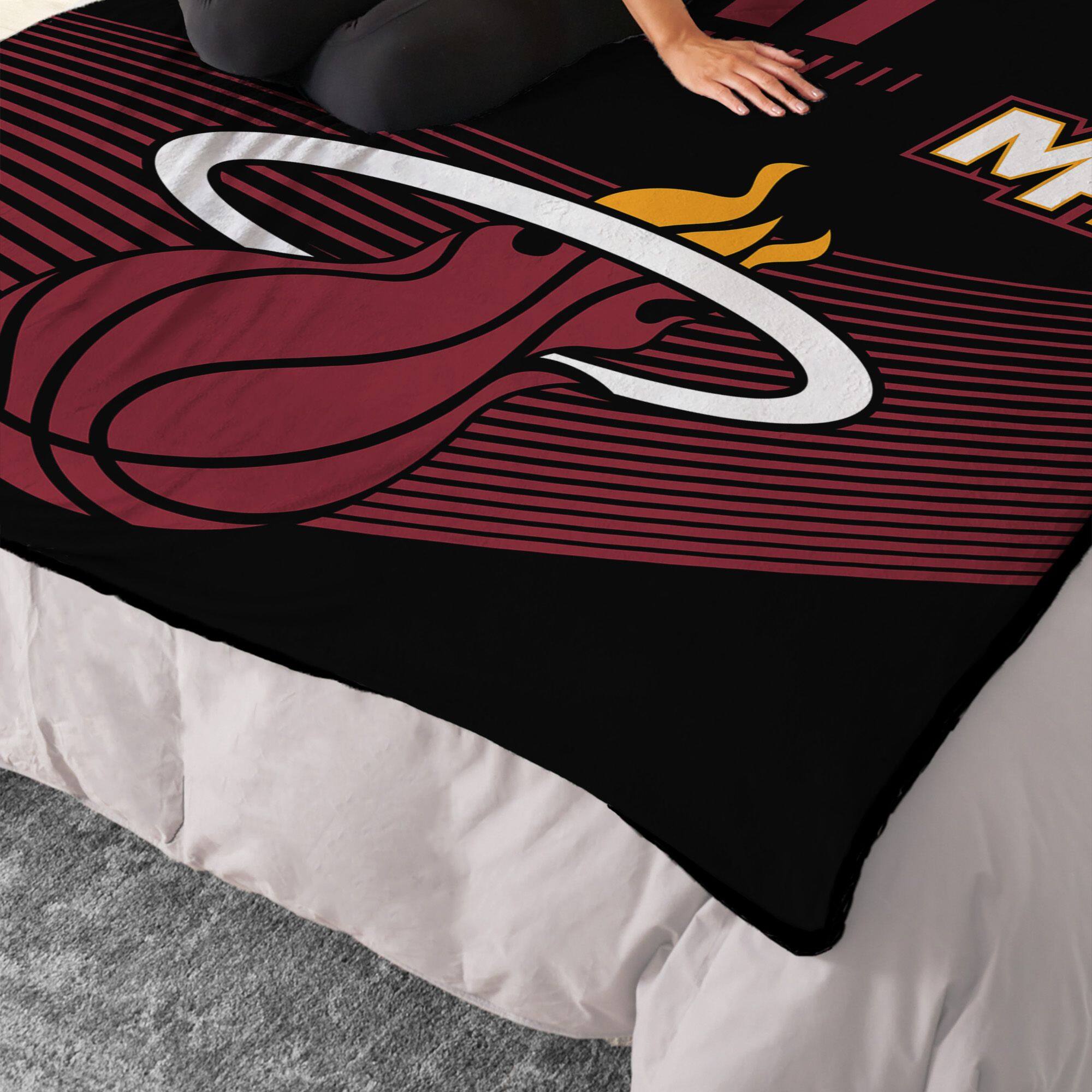 Alt View 1. Sweet Home Collection - NBA Miami Heat 60" x 80" Raschel Throw Blanket - Black.