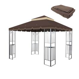 APRILSOUL - 10x10 Ft Gazebo Replacement Canopy Double Tiered Gazebo Tent Roof Top Cover Only Greatwall border Frame Not Include