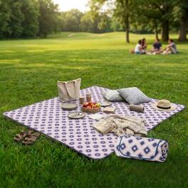 Adivo - Waterproof Outdoor Picnic Blanket - Ultrasonic Bonded Polyester, Camo Print - 200*200CM - Lavender