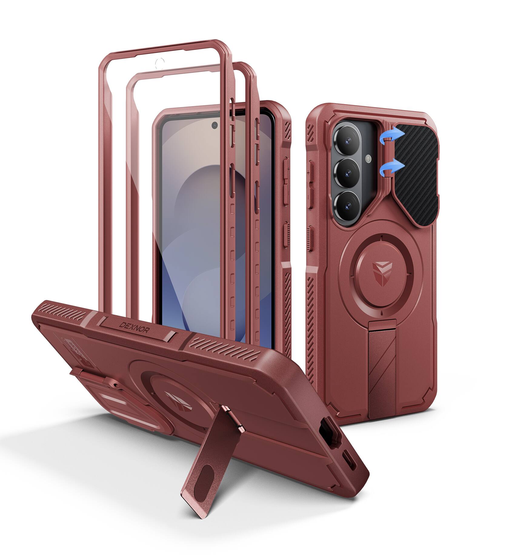 dexnor - for Samsung Galaxy S26 Case Compatible with MagSafe Rugged Shockproof Bumper Case 6.3 inch - Maroon Red price history on PriceWatchPro