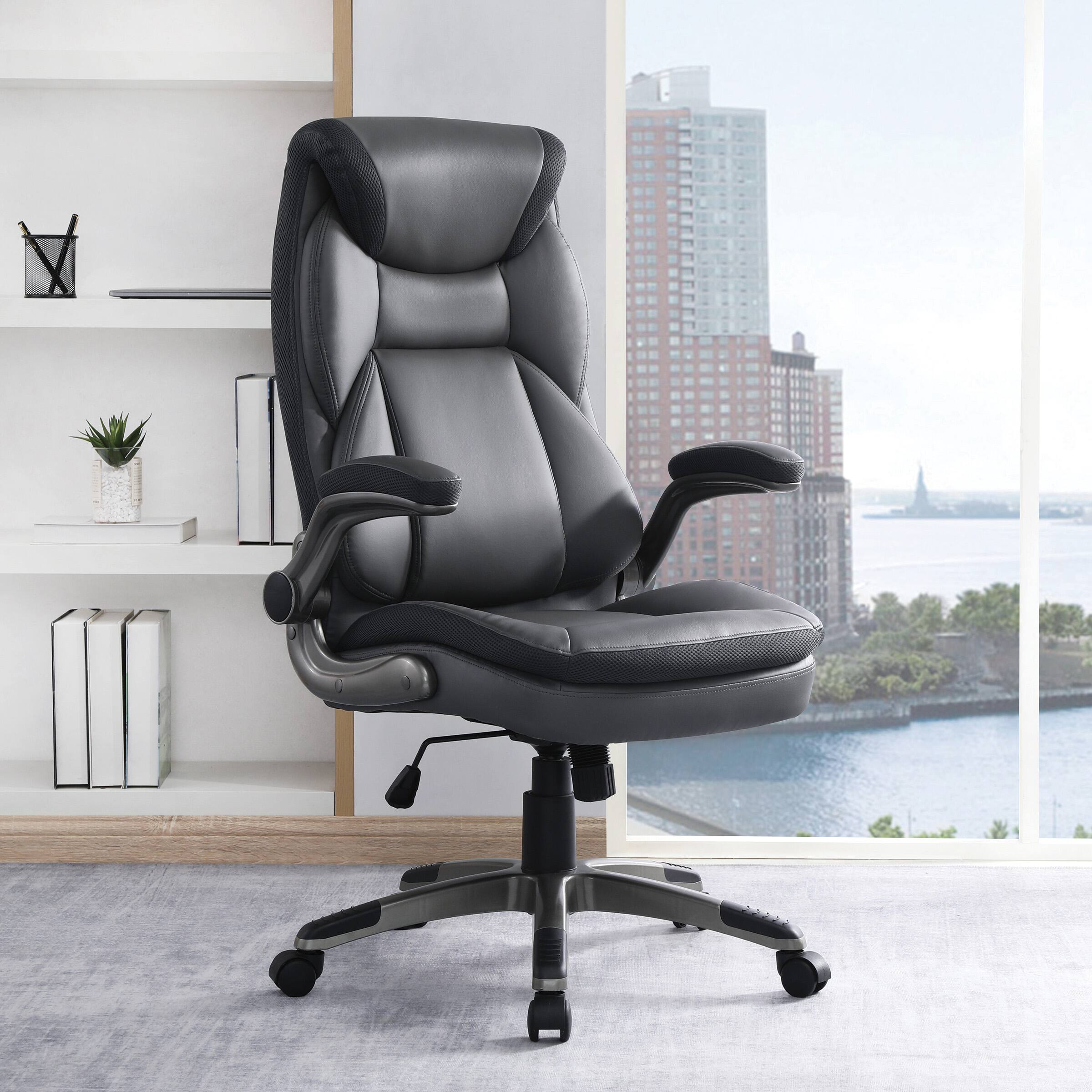 Alt View 14. Office Star Products - Exec Bonded Lthr Office Chair - Charcoal / Titanium.