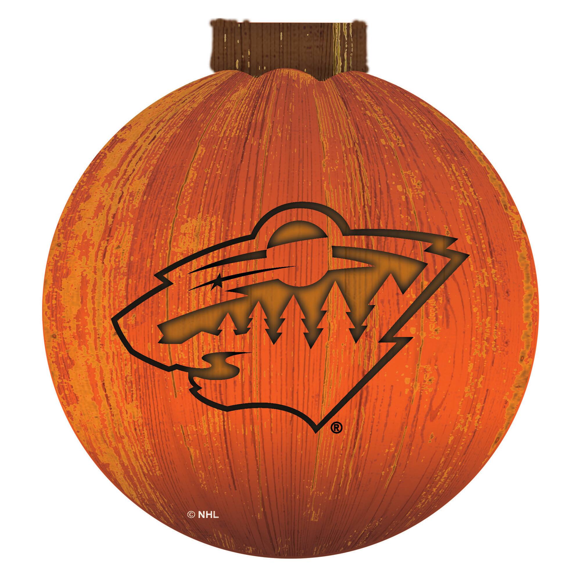Front. Fan Creations - Minnesota Wild 12'' Pumpkin Sign - Orange.