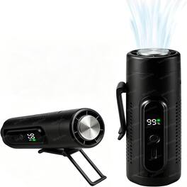 Loheer - Handheld Fan Portable Turbo Cooling Clip On Fan with LED Light 5 Speeds for Travel Camping Office