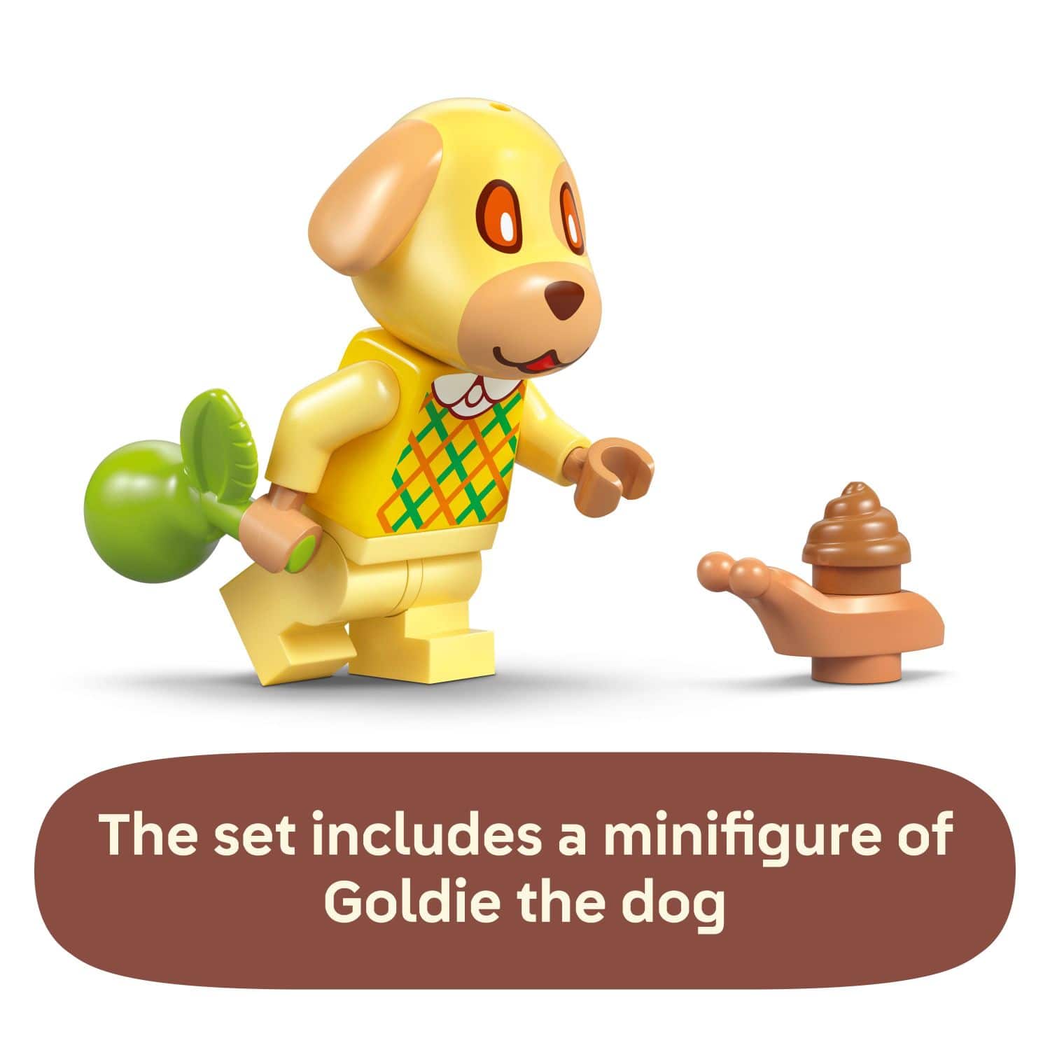 The set includes a minifigure of Goldie the dog.