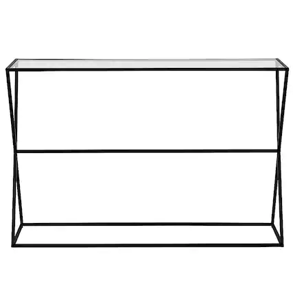 Front. Camden&Wells - Cortland Console Table - Blackened Bronze.