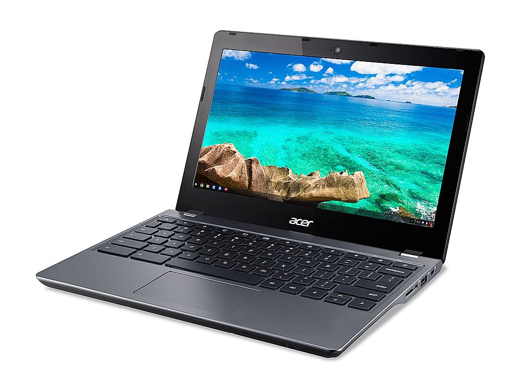 Angle View: Acer C740 Intel Celeron  N3205u  4GB 16GB 11.6" - Pre-Owned