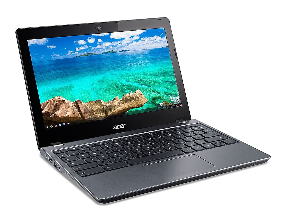 Left View: Acer C740 Intel Celeron  N3205u  4GB 16GB 11.6" - Pre-Owned