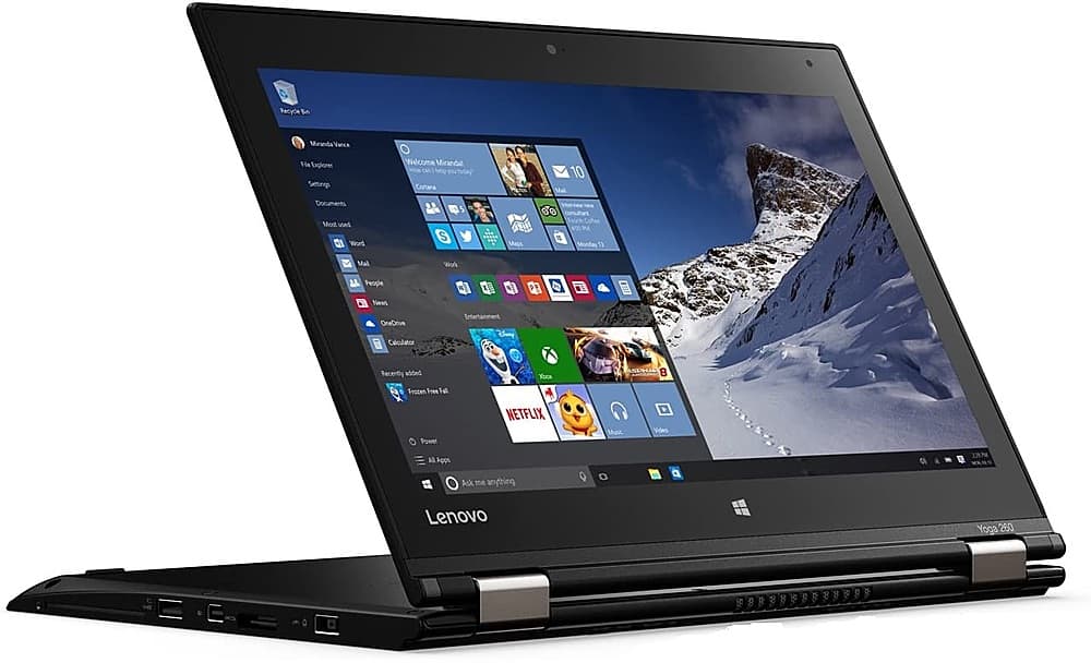 Front. Lenovo - Thinkpad X1 Yoga 260 Intel I5-6100u 2.3 GHz 8GB RAM 256GB SSD Webcam Windows 10 Pro - Refurbished.