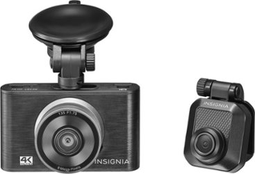 Insignia™ - 4K Front and Rear Dashboard Camera System - Black - Front_Zoom