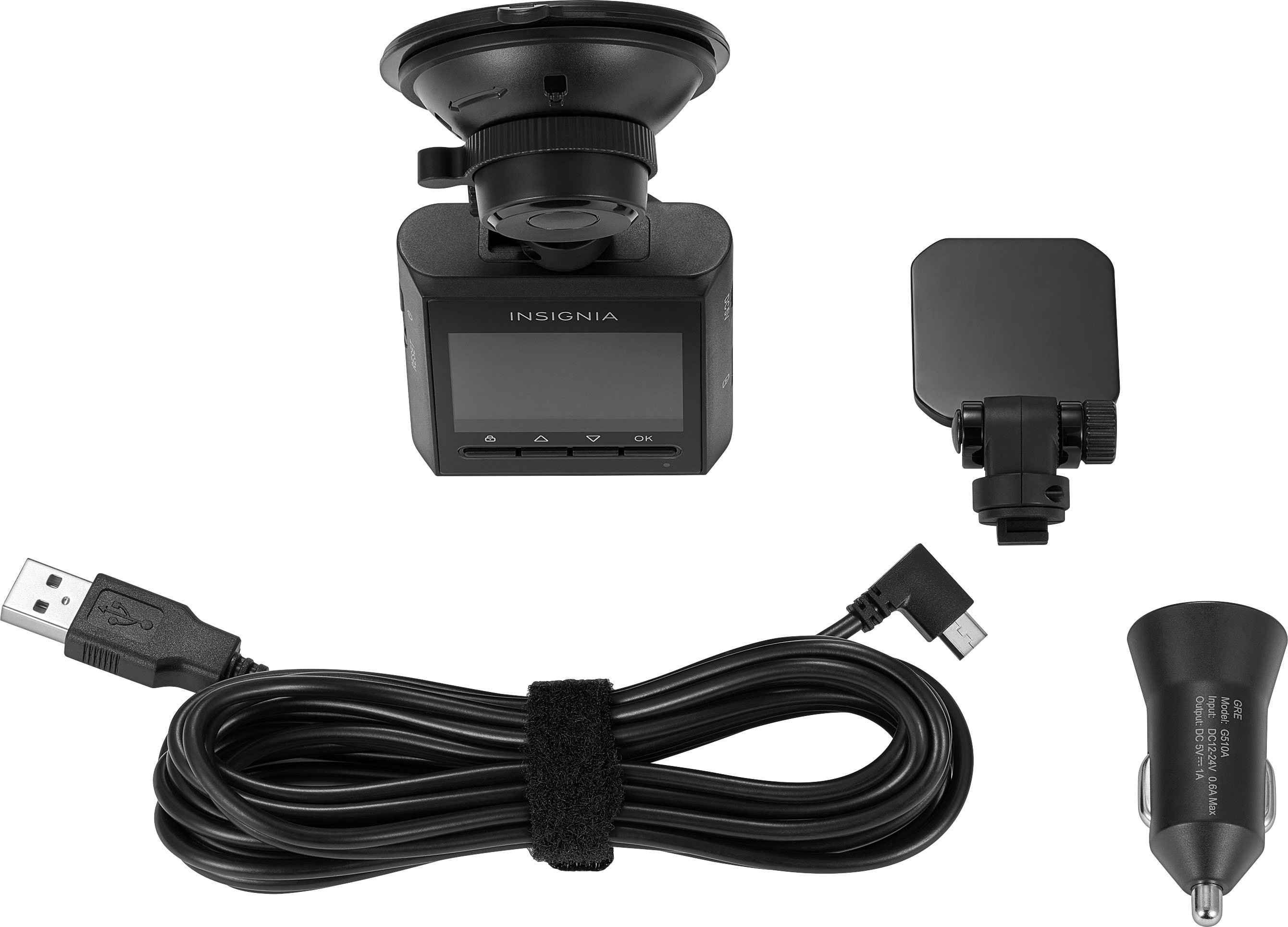 Best Buy: Insignia™ Front and Rear-Facing Camera Dash Cam Black NS