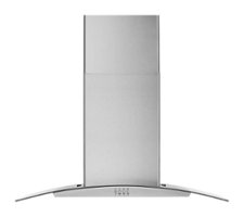 Whirlpool - 36" Curved Glass Wall Mount Range Hood - Stainless Steel - Front_Zoom